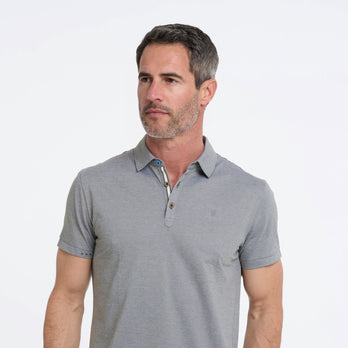 Knitted linen blend polo 070 - Dark green