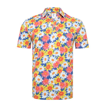 Sonnenblumendruck Bio-Baumwollmischung Polo 073 - Multicolour