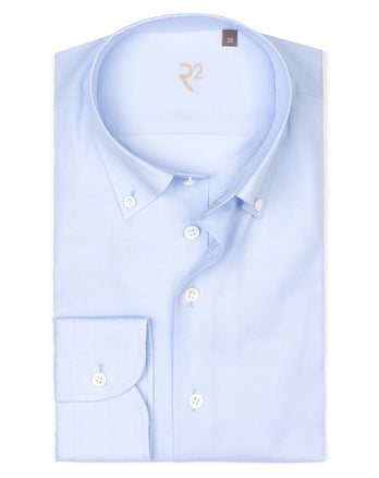 R2 Premium oxford cotton shirt 018 - Light blue