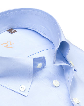 R2 Premium oxford cotton shirt 018 - Light blue
