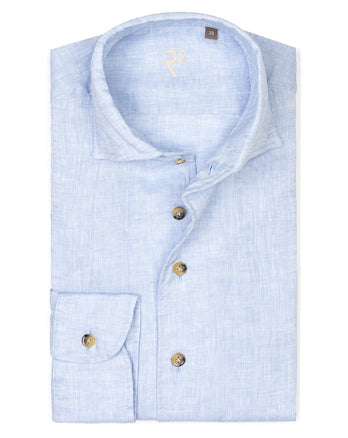 R2 Premium linen shirt 018 - Light blue