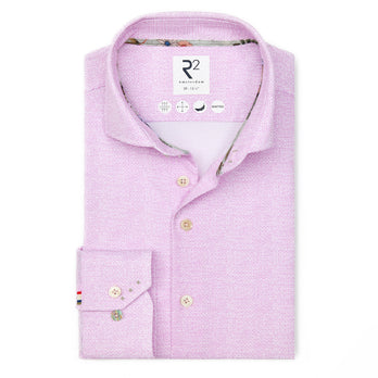 Travel overhemd mini print 087 - Pink