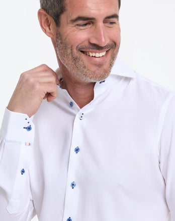 Bedrukt lyocell overhemd 004 - White