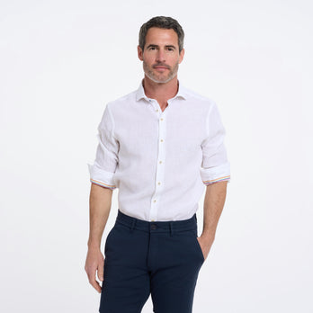 Leinenmischung Hemd 004 - White