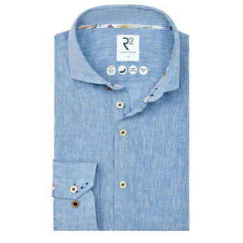 Leinenmischung Hemd 016 - Denim blue
