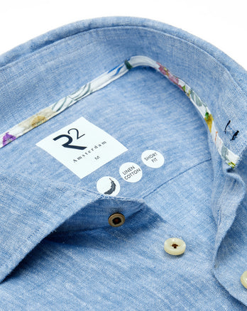 Linnenmix overhemd 016 - Denim blue