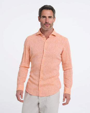 Linnenmix overhemd 095 - Orange