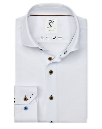 Linnenmix knitted overhemd 004 - White