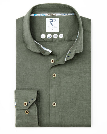 Linnen overhemd 070 - Dark green