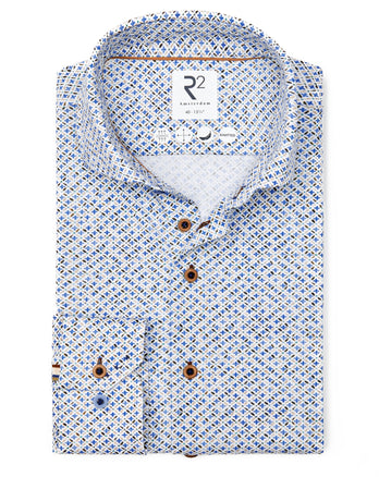 Travel shirt printed 014 - Blue