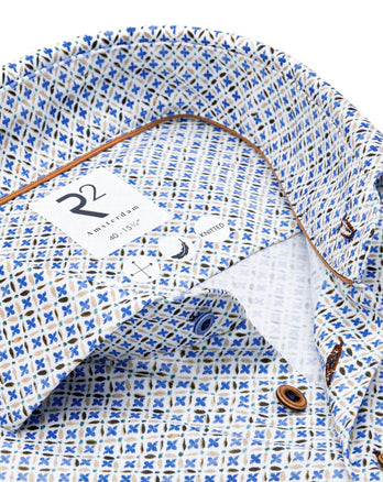 Travel shirt printed 014 - Blue