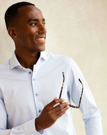 Chemise Travel rayée 018 - Light blue