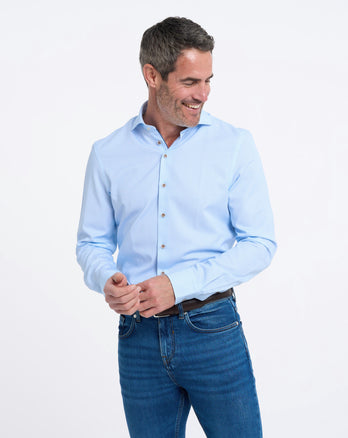 Lyocell blend shirt 014 - Blue