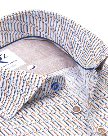 Chemise en coton imprimé Wrench 045 - Beige