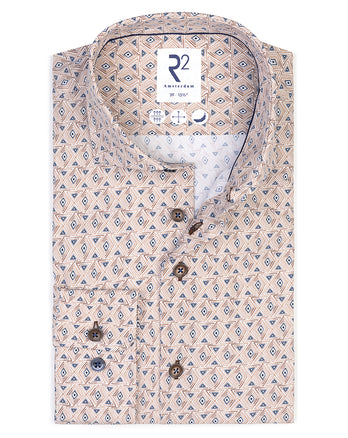 Chemise en coton imprimé 045 - Beige