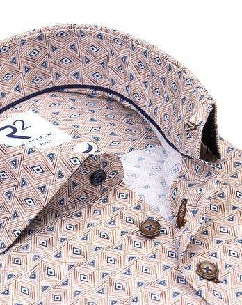 Chemise en coton imprimé 045 - Beige