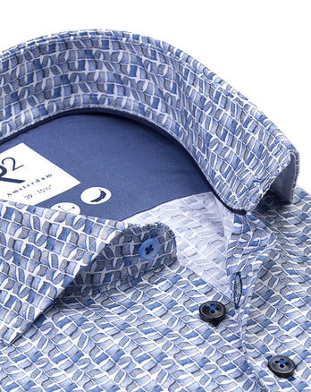 Chemise en coton imprimé 014 - Blue