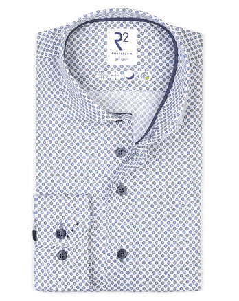 Chemise en lyocell à imprimé floral 014 - Blue