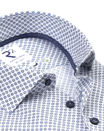 Chemise en lyocell à imprimé floral 014 - Blue