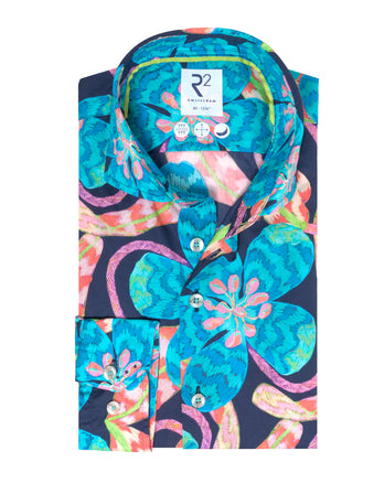 Bloemenprint katoenen overhemd 073 - Multicolour