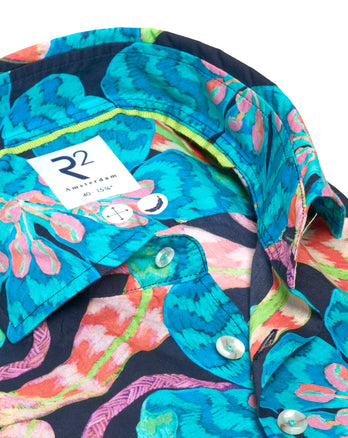Bloemenprint katoenen overhemd 073 - Multicolour