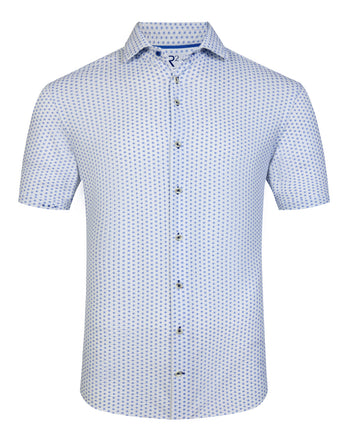 Travel shirt short sleeve seersucker 018 - Light blue