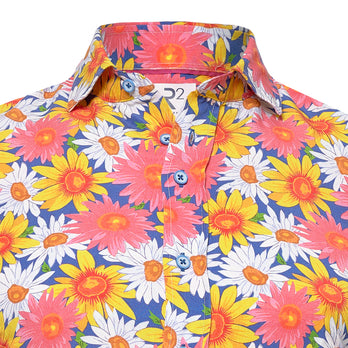 Korte mouwen bloemenprint lyocell overhemd 073 - Multicolour