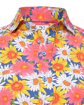 Korte mouwen bloemenprint lyocell overhemd 073 - Multicolour