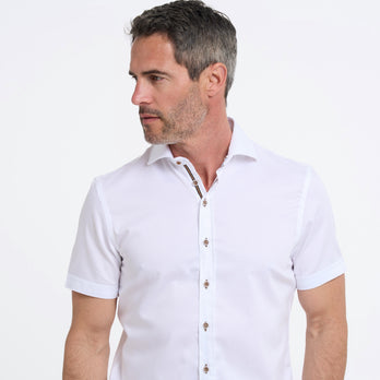 Chemise stretch à manches courtes sans repassage 004 - White
