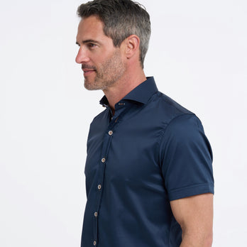 Chemise stretch à manches courtes sans repassage 010 - Navy