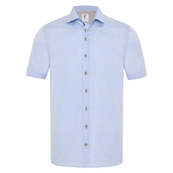 Chemise stretch à manches courtes sans repassage 018 - Light blue