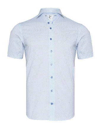 Travel shirt short sleeve printed 018 - Light blue