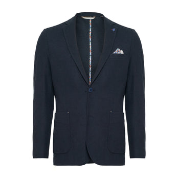 Rib-knit stretch jacket 010 - Navy