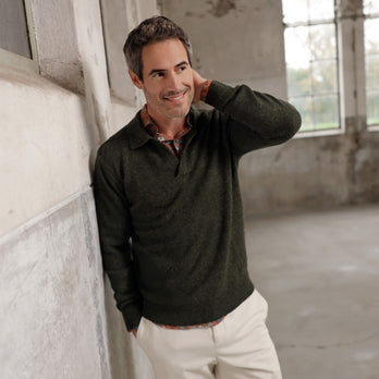 Merino wool blend Johnny pullover 070 - Dark green