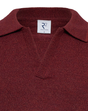 Pull Johnny en mélange de laine mérinos 081 - Bourgundy