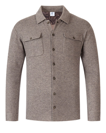 Gebreid wolmix overshirt 042 - Taupe