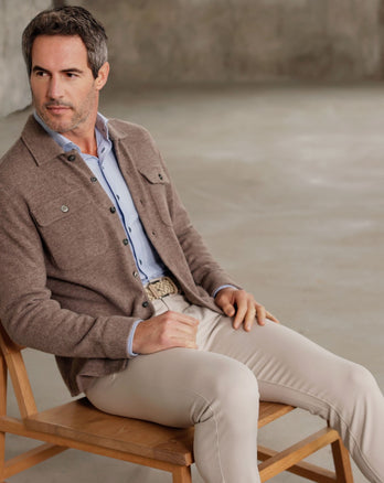 Gebreid wolmix overshirt 042 - Taupe