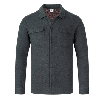 Wool blend knitted overshirt 074 - Green