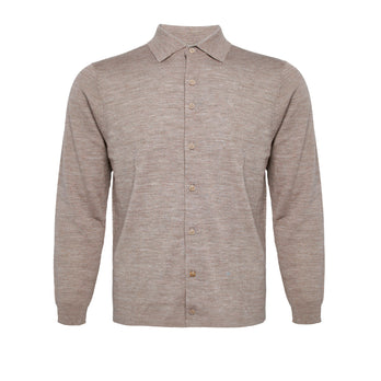 100% merinowol lichtgewicht vest 042 - Taupe