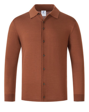 100% merinowol lichtgewicht vest 090 - Brique