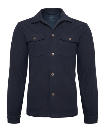 Knitted stretch overshirt 010 - Navy