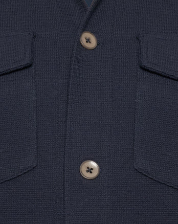 Knitted stretch overshirt 010 - Navy