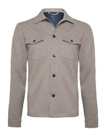 Gebreid stretch overshirt 042 - Taupe