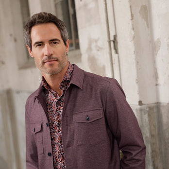 Knitted stretch overshirt 080 - Bordeaux