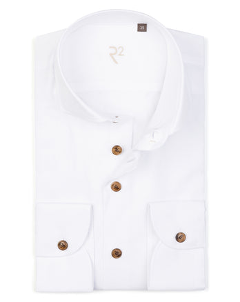 R2 Premium herringbone flanel shirt 004 - White