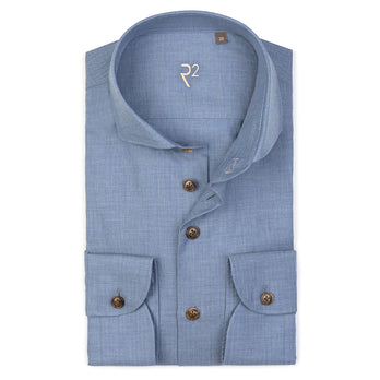 R2 Premium herringbone flanel shirt 014 - Blue