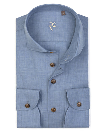 R2 Premium herringbone flanel shirt 014 - Blue