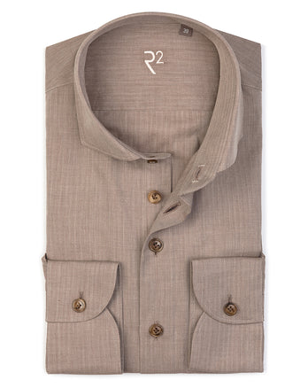 R2 Premium herringbone flanel shirt 041 - Brown