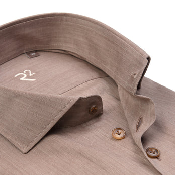 R2 Premium herringbone flanel shirt 041 - Brown