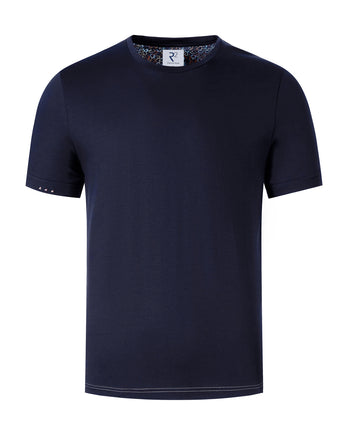 Single jersey katoenen T-shirt 010 - Navy